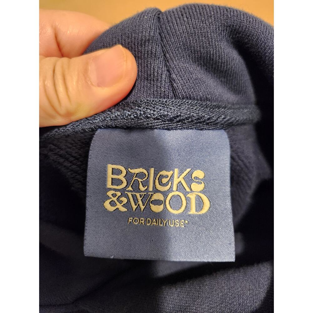 Bricks & Wood x PacSun Hoodie Navy Blue "For Daily‎ Use" PTP 23 Size Large - Picture 3 of 5